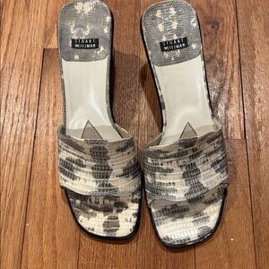 Stuart Weitzman in the box worn a few times 3” heels material fax skins